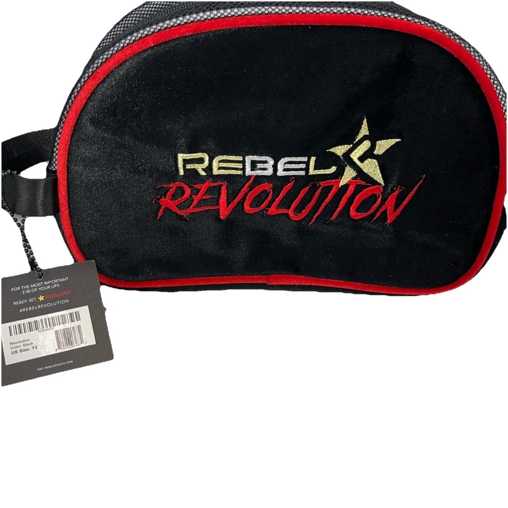 Rebel Athletic Revolution Cheer Shoe Bag Black Red Gold Mesh‎ RE00BK02Y NWT